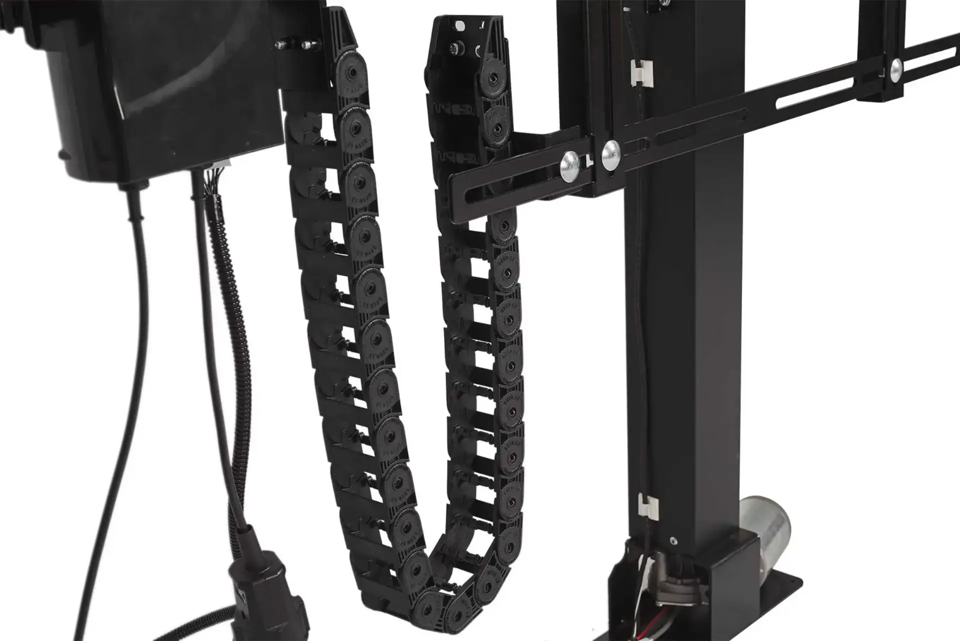 Cable management attached to a TV lift